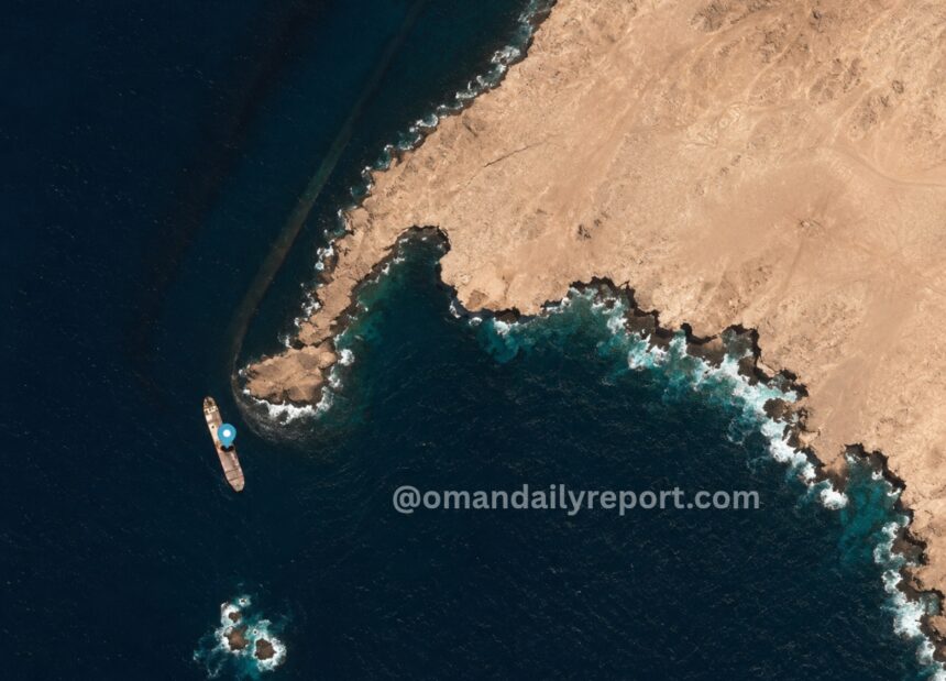 Oman Oil Slick Spreads Across 390 Sq Km as Crews Race to Contain Grounded Ship Leak Oman Oil Slick Spreads Across 390 Sq Km as Crews Race to Contain Grounded Ship Leak